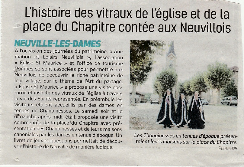 L’histoire des vitraux de l’église et de la place du Chapitre  contée aux Neuvillois